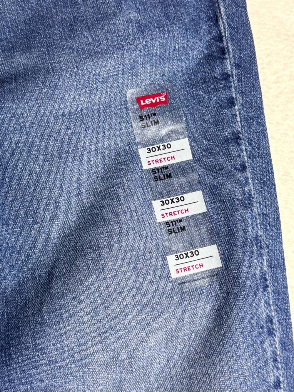 Levi's 511 Slim Fit Stretch Jeans Men's 30x30 Blue Denim New with Tags - Picture 4 of 6